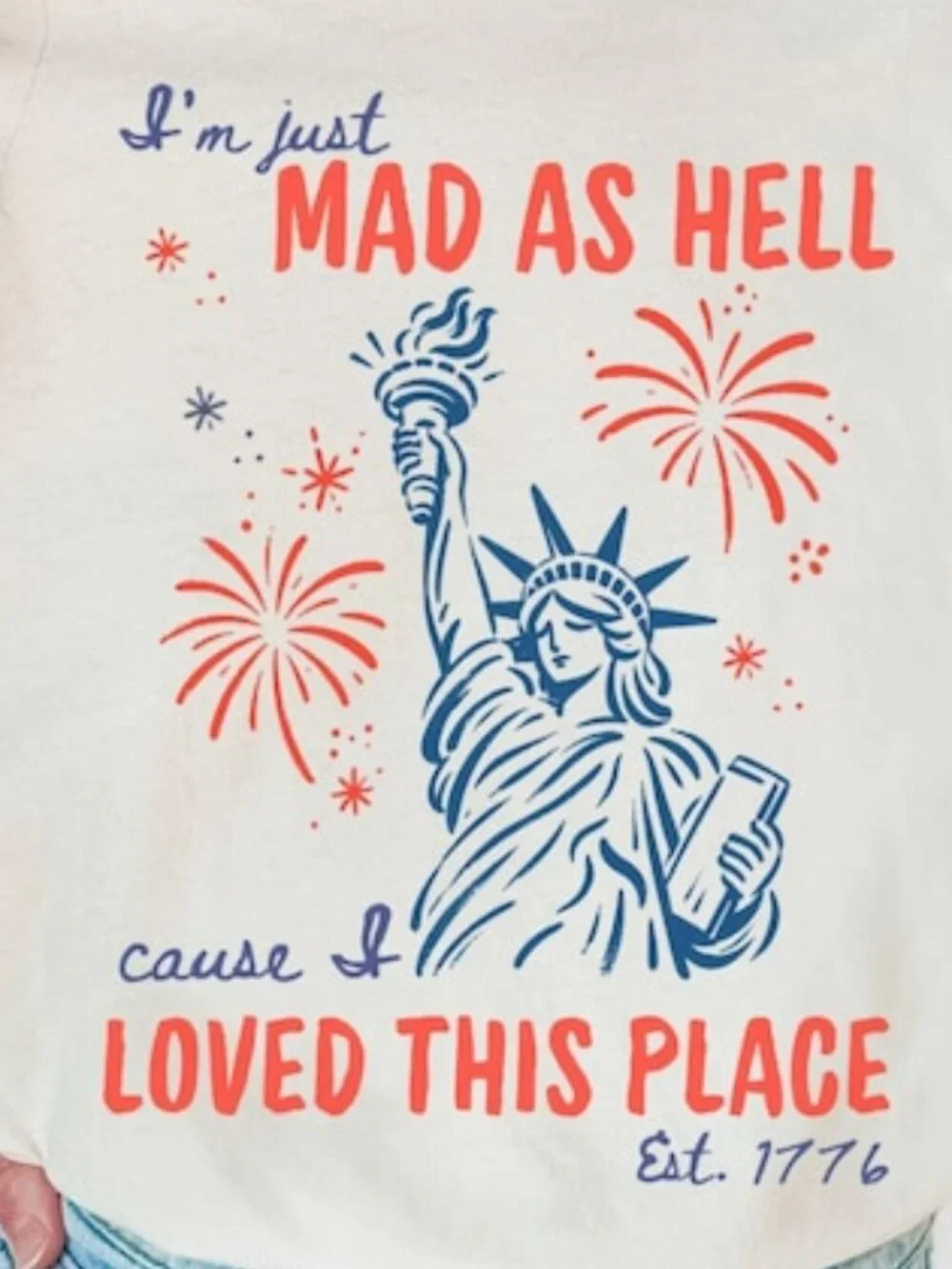 I'm Just Mad As Hell Patriotic Comfort Colors Tee, Liberal 4th Of July Shirt - Picture 2 of 4